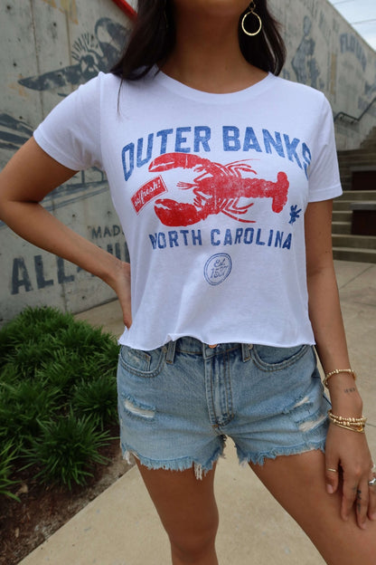 White Outer Banks Short Sleeve Graphic Tee - FINAL SALE
