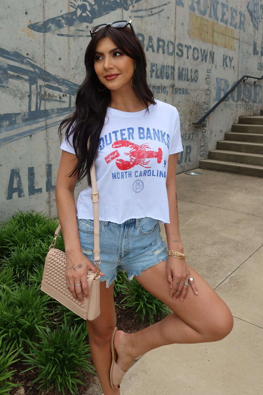White Outer Banks Short Sleeve Graphic Tee - FINAL SALE
