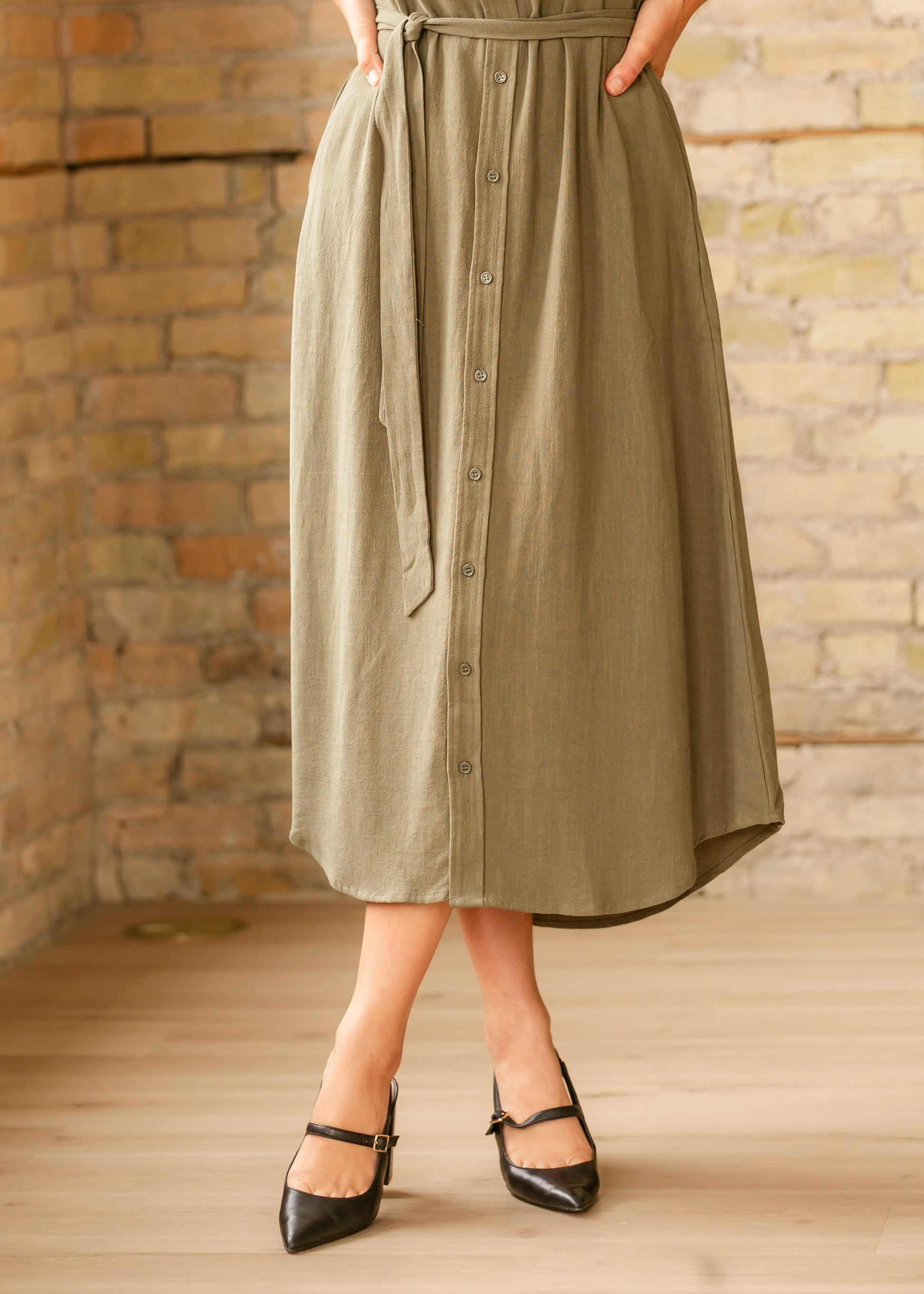 Willow Cap Sleeve Linen Midi Dress - FINAL SALE