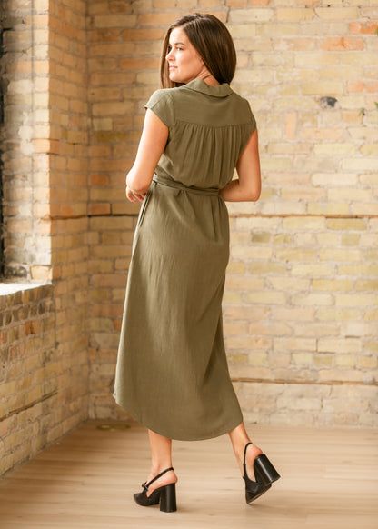 Willow Cap Sleeve Linen Midi Dress - FINAL SALE