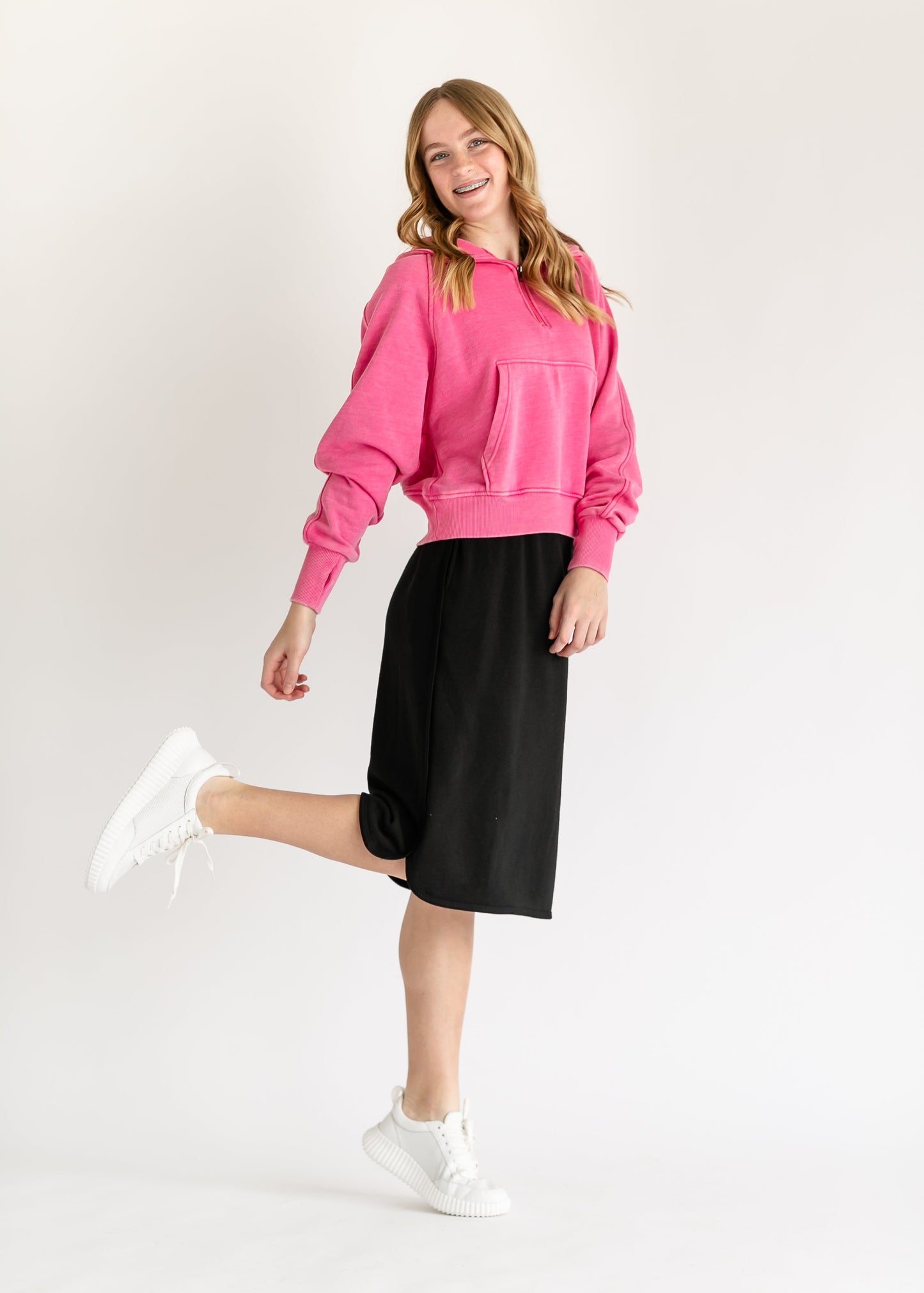 Winnie Sweatshirt Skirt - FINAL SALE Black