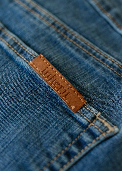 Zana Front Button Denim Midi Skirt